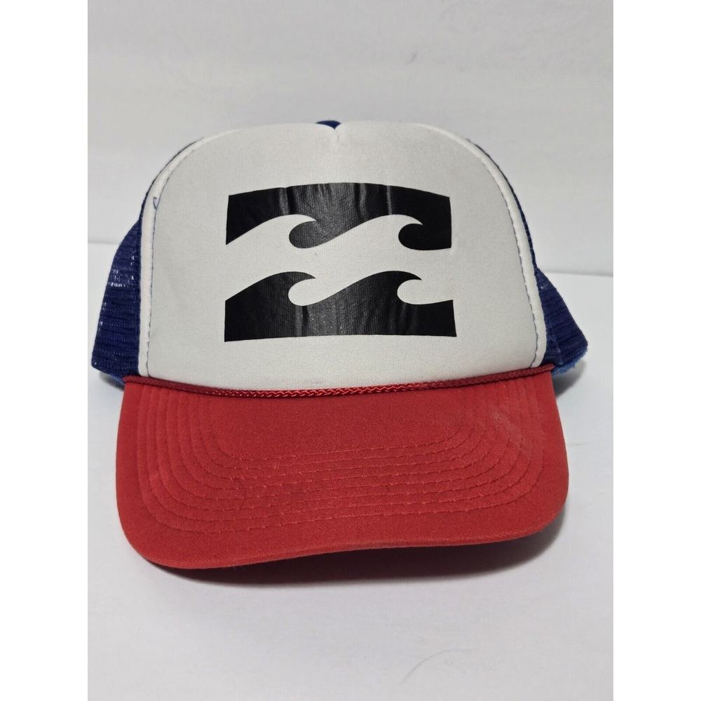 Vintage Billabong Otto Hat Retro Vintage 90’s Trucker Red,‎ White, And Blue